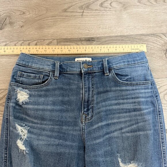 Studio Blue Distressed Ankle Jeans Straight Leg Ripped Up Womens Size 31 Denim - Picture 7 of 14